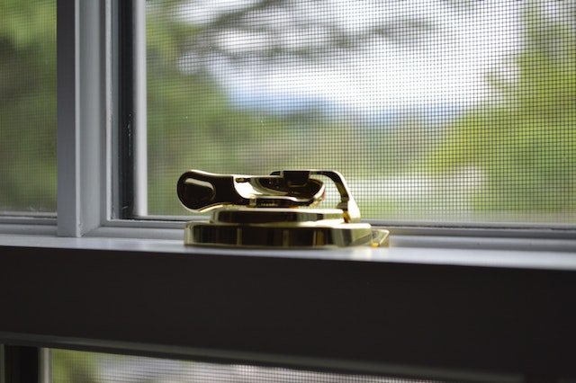 close up of a windows interior locking system